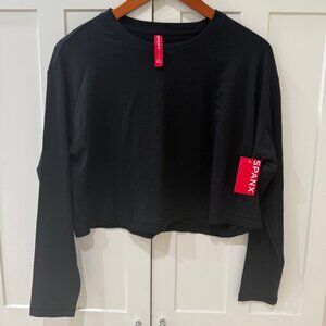Spanx OnForm Black Cropped Performance Top NWT Medium